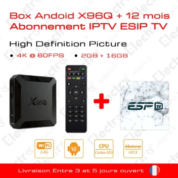 Android TV Stick G96 + 12 Mois Abonnement ESP TV
