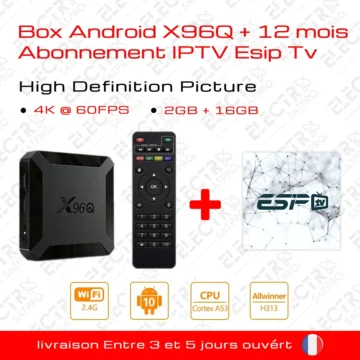 Box android X96Q + 12 Mois Abonnement ESP TV